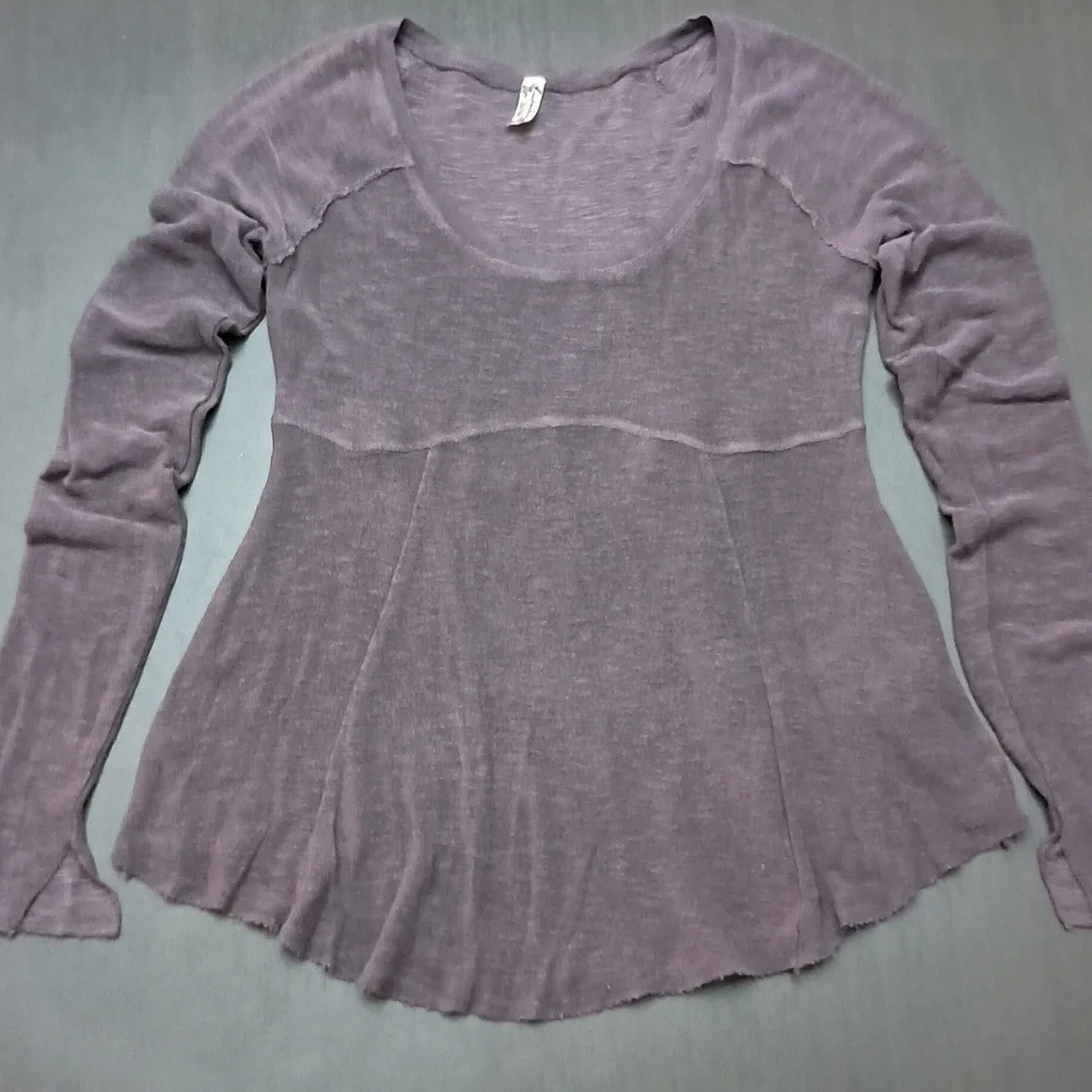 Free People Chocolate Super Scoop Top